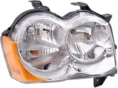 Brock Replacement Passenger Halogen Headlight Compatible with 2008-2010 Grand Cherokee 55157482AC