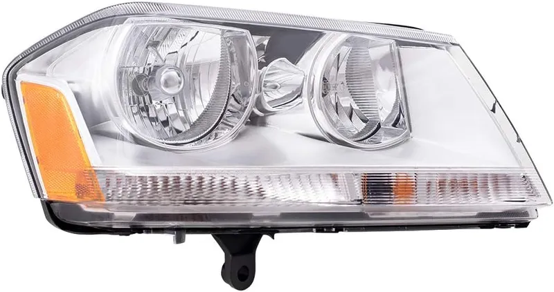 Brock Replacement Passenger Halogen Headlight with Chrome Bezel Compatible with 2008-2014 Avenger 5116342AB