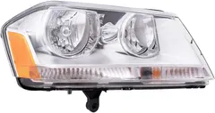 Brock Replacement Passenger Halogen Headlight with Chrome Bezel Compatible with 2008-2014 Avenger 5116342AB