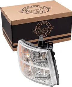 Brock Replacement Passenger Side Halogen Combination Headlight Assembly Compatible with 2007-2013 Silverado 1500/2009-2013 Silverado 1500 Hybrid/ 2007-2014 Silverado 2500/3500