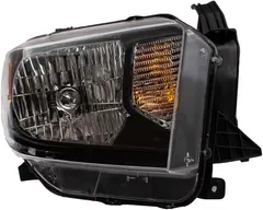 Brock Replacement Passengers Halogen Combination Headlight Headlamp Black Bezel Compatible with 14-17 Tundra Pickup Truck w/Power Leveling 811100C111