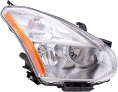 Brock Replacement Passengers Halogen Headlight Headlamp Chrome Bezel Compatible with 08-10 Rogue 26060-JM70A