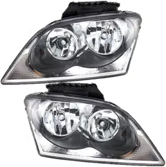 Brock Replacement Set Driver and Passenger Halogen Combination Headlight Compatible with 2004-2006 Pacifica 4857851AE 4857850AA
