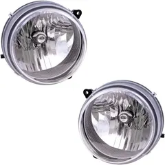 Brock Replacement Set Driver and Passenger Halogen Headlight Compatible with 2005-2007 Liberty 55157141AA 55157140AA