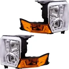 Brock Replacement Set Driver and Passenger Halogen Headlight Compatible with 2006-2010 Commander 55396537AI 55396536AI