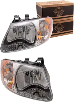 Brock Replacement Set Halogen Driver and Passenger Halogen Headlights Compatible with 2001-2007 Caravan Town & Country Van 4857701AC 4857700AC