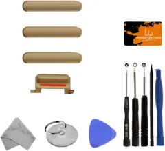Button Set (Power, Volume Buttons, & Mute Switch) for Apple iPhone 7 Plus (CDMA & GSM) (Gold) with Tool Kit