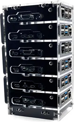 C4Labs Zebra Bramble Case – Raspberry Pi 4B & 3B+ (6 Stack, Black Ice)