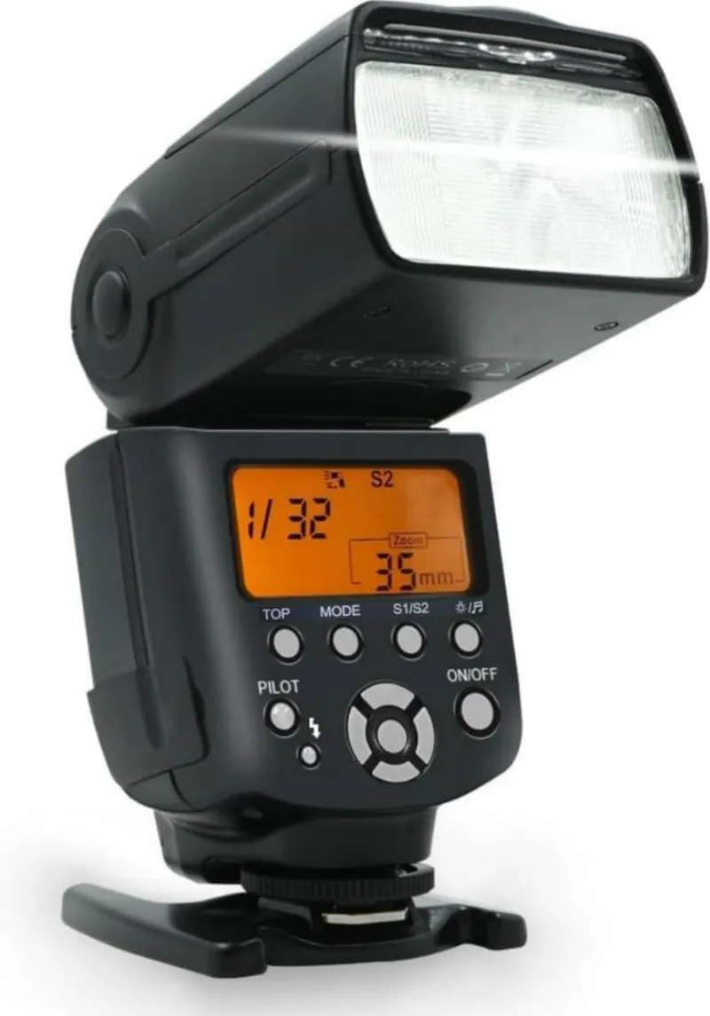 Camera Flash Speedlite, SLFC Digital Camera Flashes with LCD Display, Electronic Flash for Canon/Nikon/Panasonic/Olympus