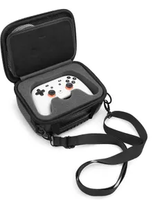 CASEMATIX Gaming Controller Case Compatible with Google Stadia Controller and Accessories, Includes Custom Impact Absorbing Foam and Shoulder Strap