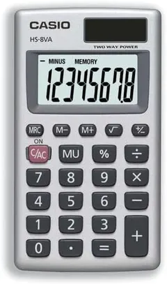 Casio HS-8V 8 Digit Solar Plus Handheld Calculator