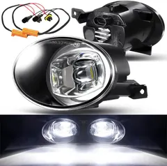 Cawanerl LED Fog Light with Canbus Decoder Replacement for Volkswagen VW 10-14 Golf Hatchback/Wagon, 2011-2014 Jetta Sedan/Wagon, 11-15 EOS, 15 Beetle, 12-16 Tiguan, Bumper Passenger Driver Fog Lamp