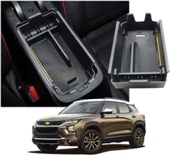 CDEFG Trailblazer Center Console Organizer: Center Console Insert ABS Black Material Armrest Organizer Tray Secondary Storage Box Compatible with 2021 Trailblazer Interior Accessories