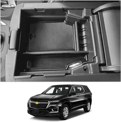 CDEFG Traverse Center Console Organizer: Center Console Insert ABS Black Material Armrest Organizer Tray Secondary Storage Box Compatible with 2018-2022 2023 Traverse Interior Accessories