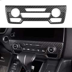 CEBAT ABS Carbon Fiber Center Console Air Conditioning Button CD Panel Cover Trim Interior Moulding Decoration Accessories Fit For Honda CRV EX EX-L Touring 2017-2022(Not Fit For LX)