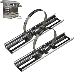 compcctv Security Camera Mount Bracket Metal Box with Hinged Cover Electric Pole Distribution Box Stainless Steel Hoop Pole Street Pole Holding Pole Bracket Waterproof Box Back Frame (9.8 INCH)