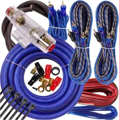 Complete 4 Channels 2000W Gravity 4 Gauge Amplifier Installation Wiring Kit Amp Pk3 4 Ga Blue - for Installer and DIY Hobbyist - Perfect for Car/Truck/Motorcycle/Rv/ATV