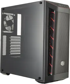 Cooler Master MasterBox MB511 ATX Mid-Tower with Front Mesh Ventilation, Front Side Red Accent Mesh Intake & Transparent Acrylic Side Panel , Black