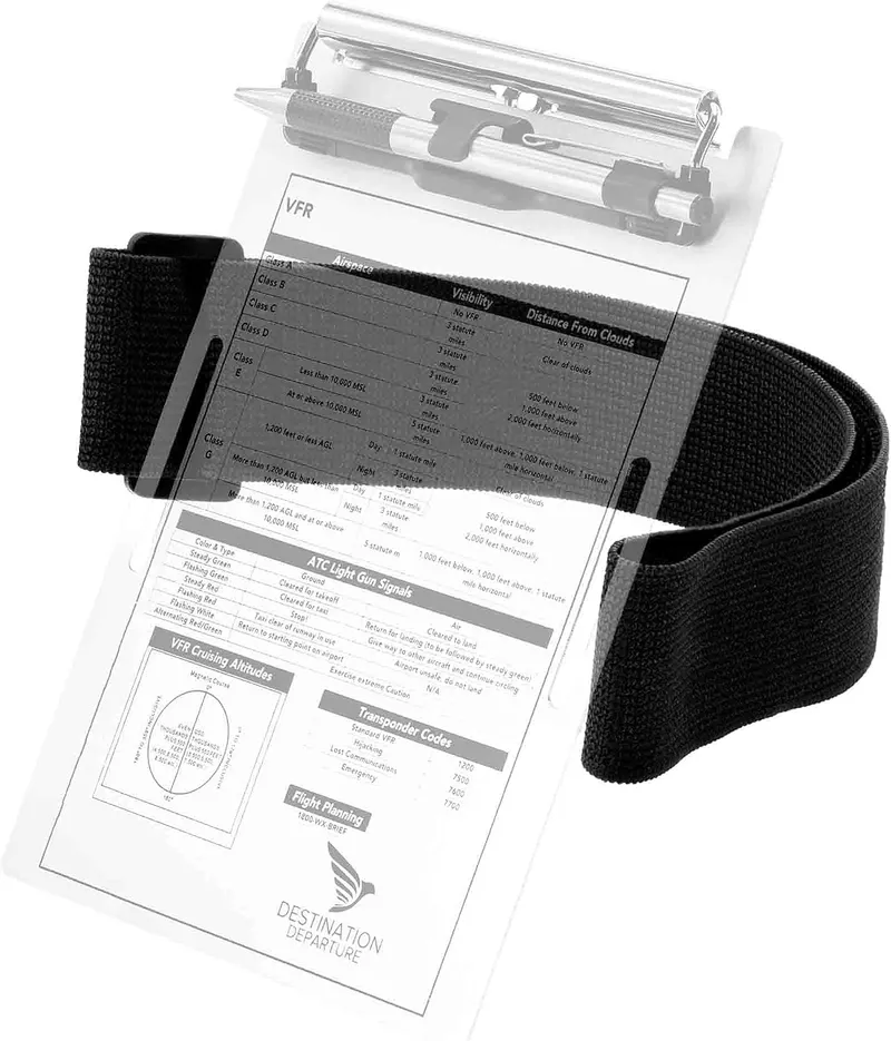 Destination Departure Replacement Strap Universal 1.5" Width Elastic Strap VFR IFR Kneepad Gear Private Instrument Comme
