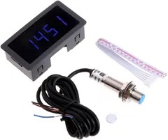 DollaTek 4-Digit Tachometer Speed Display Speedometer + Proximity Sensor NPN Hall Effect inductive LED Panels Digital Module Indoor for car LED Display