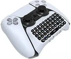 Donop Wireless Controller Keyboard for PS5 Controllers, Built-in Speaker & 3.5MM Audio Jack, for Play-Station 5 Controller Voice Chat Board, Messaging and Gaming Live Chat(White)