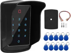 Door Access Control Keypad Machine, Touch Keyboard Access Control System with Waterproof Cover and 10pcs Card Tags, Access Control Keypads