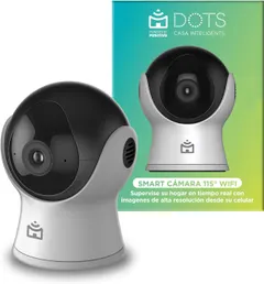 DOTS Camera Security 115 ° Cheap Wireless WiFi Mechanical Movement for Home Smart House Compatible with Alexa and Google Assistant, White