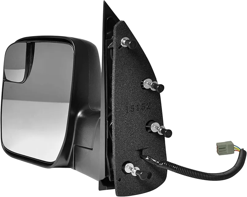 Driver Side Textured Side View Mirror for 2010-2014 Ford Van E-150 E-250 E-350 E-450 Super Duty - Power Operated, Manual