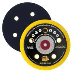 Dura-Gold Pro Series 5" Hook & Loop DA Backing Plate Pad, 5 Hole Pattern Dustless - Low Profile Edge, Medium Density, Dual-Action Random Orbital Sanding Pad, Sander Polisher Auto Woodworking Sandpaper