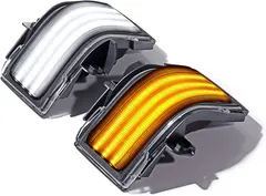 Dynamic Sequential Flashing LED Sidemirror Turn Signal Light Switchback DRL Towing Parking Lamp Compatible with 2017-2022 Ford F250 F350 F450 F550 Super Duty 2015-2022 Ford F150 (Clear Lens)