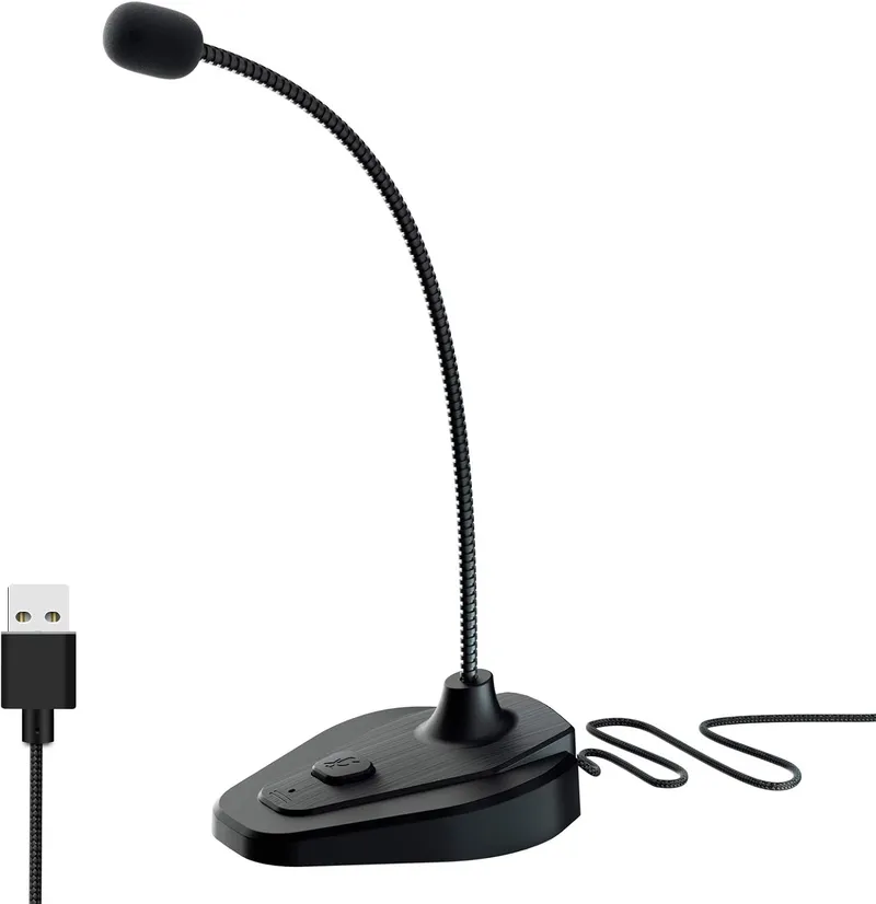 Eboda USB Computer Microphone with Mute Button,Plug&Play Condenser,Desktop, PC, Laptop, Mac, PS4,360 Gooseneck Design fo