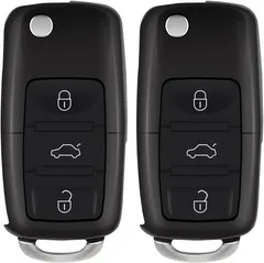 ECCPP 2X Uncut Keyless Entry Remote Key Fob (Case) Replacement for 2002-2010 for Volkswagen for Beetle for Volkswagen for Golf for Volkswagen for Jetta for Volkswagen for Passat HLO1J0959753AM