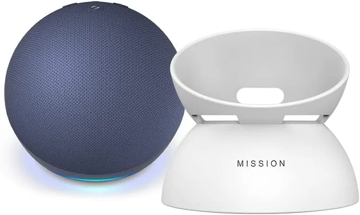 Echo Dot (5th Gen) Deep Sea Blue with Battery Base