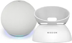 Echo Dot (5th Gen) Glacier White with Battery Base