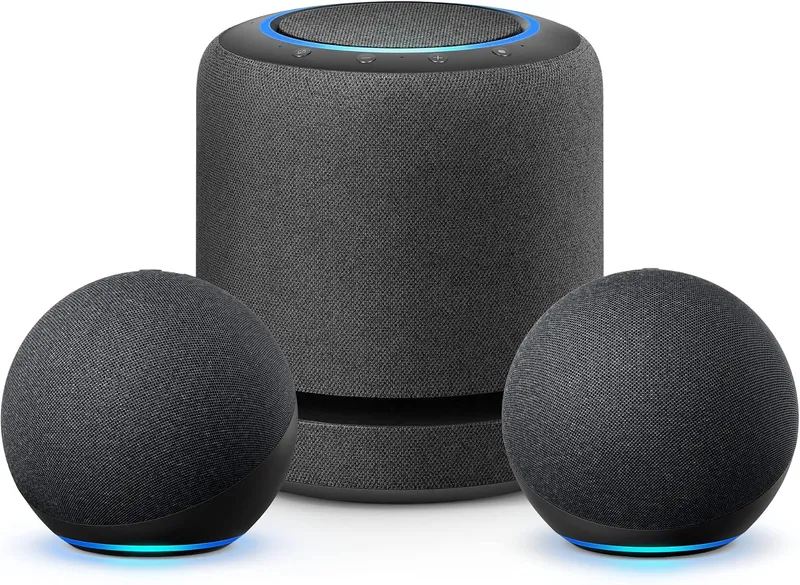 Echo Home Entertainment Bundle | Echo Studio + 2 Echo (4th Gen), Charcoal