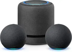 Echo Home Entertainment Bundle | Echo Studio + 2 Echo (4th Gen), Charcoal