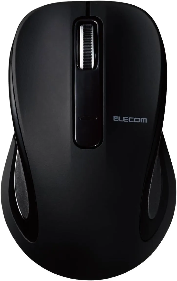 ELECOM Bluetooth Wireless 3 Button Mouse, BlueLED, Compact Size, Symmetry Design/Black/M-BT17BBBK
