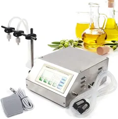 Electric Liquid Filling Machine, 110V Double Head Digital Control Quantitative Filling Machine Bottle Filler for Water Beverages Cosmetic Filling