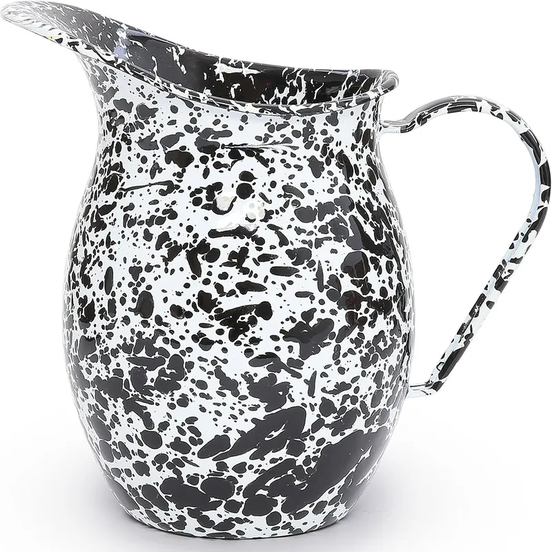 Enamelware Small Pitcher - Black Marble