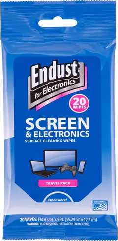 Endust for Electronics; Screen & Electronics Surface Cleaning Wipes; Travel Pack; 20 Wipes (14705)