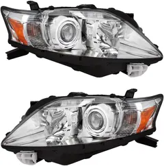 EPIC LIGHTING OE Style Replacement Chrome Halogen Headlight Assembly Compatible with Lexus 2010-2012 RX350 Japan Only Models w/o HID Lighting [ LX2502147 811500E050 LX2503147 811100E050 ] Pair