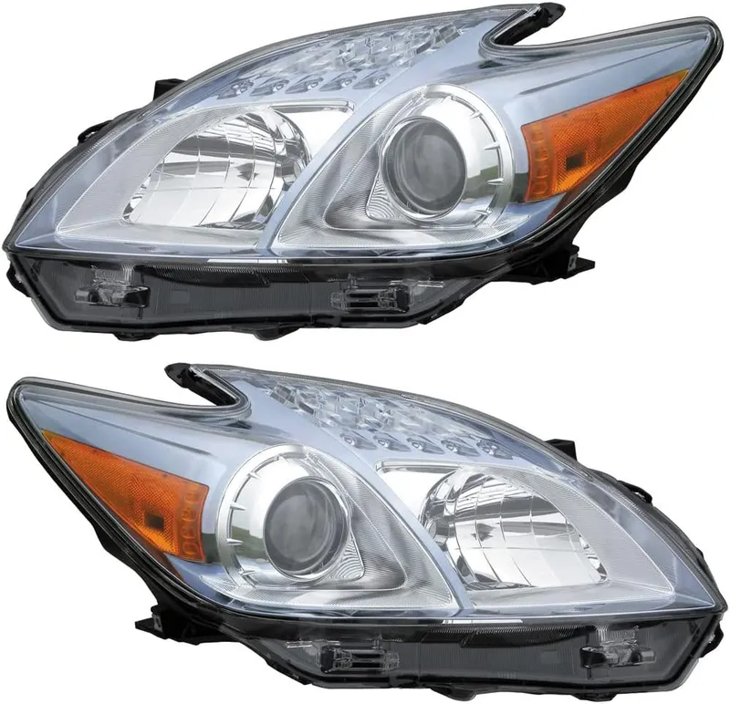 EPIC LIGHTING OE Style Replacement Halogen Headlights Assembly Compatible with Toyota 2010-2011 Prius (Non-HID Type Mode