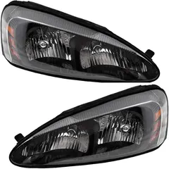 EPIC LIGHTING OE Style Replacement Halogen Headlights Compatible with 2004-2008 Pontiac Grand Prix [ GM2502227 25851404 GM2503227 25851403 ] Left Driver and Right Passenger Side Pair