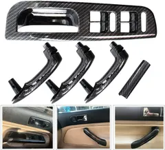 Espear Interior Door Grab Handle Cover + Window Switch Panel Bezel for VW Jetta Golf MK4 1999 2000 2001 2002 2003 2004 Carbon Fiber Pattern Car Panel Door Panels Accessories