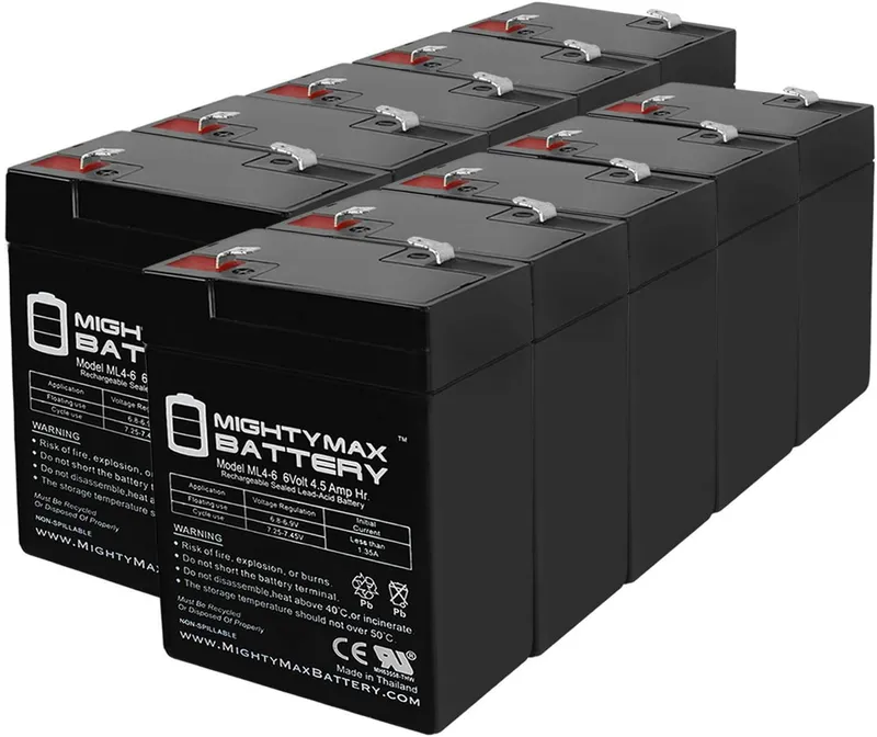 Exit Sign Battery 6V 4.5Ah backup - 10 Pack