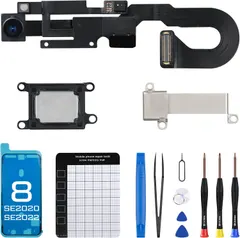 for iPhone 8 Front Camera Replacement for iPhone SE 2020 7MP 4.7" Repair Earpiece Ear Speaker Replacement for iPhone SE 2022 with Proximity Sensor Flex Cable Connector Fix Tool Kit A1863 A1905 A1906