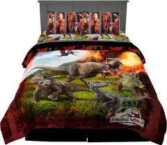 Franco Kids Bedding Super Soft Microfiber Comforter and Sheet Set, 5 Piece Full Size, Jurassic World