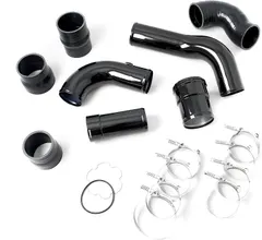 Galaxy Auto Gloss Black Hot & Cold Side Intercooler Pipe & Boot Kit Compatible with 2011-2016 Ford 6.7 Powerstroke Diesel 6.7L Superduty