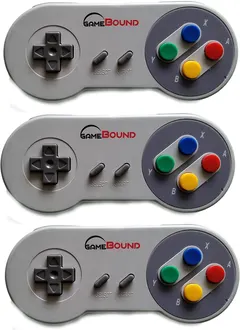 Gamebound SNES Super Nintendo Controller, Retro USB Controller for PC/Mac/Retro Pi (3X Color)