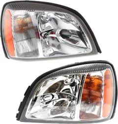 Garage-Pro Headlight Assembly Compatible with 2004-2005 Cadillac DeVille Halogen,Set of 2,Driver and Passenger Side,Clear Lens